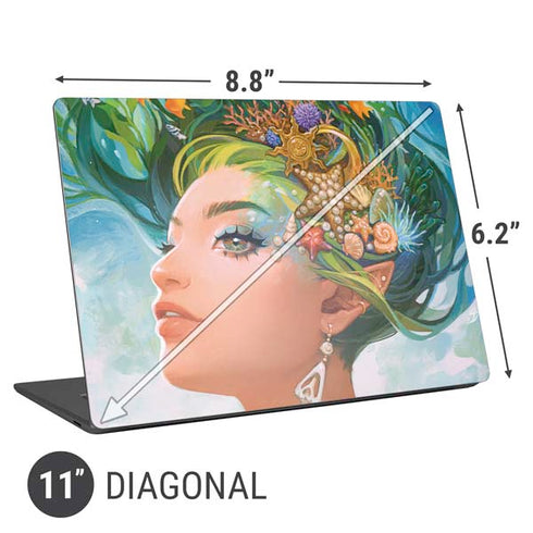 Mermaid with Sea Stars in Her Hair by Ivy Dolamore Universal Laptop 11in (8.8 x 6.2in) Skin